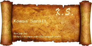 Komsa Sarolt névjegykártya
